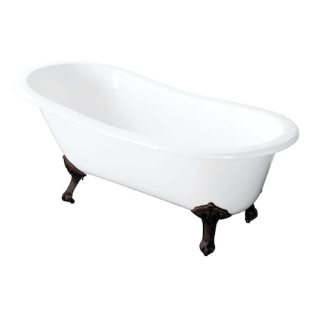 Aqua Eden Clawfoot Bathtubs, 54 L, 30.31 W, White/Oil Rubbed Bronze, Cast Iron VCTND5431B5